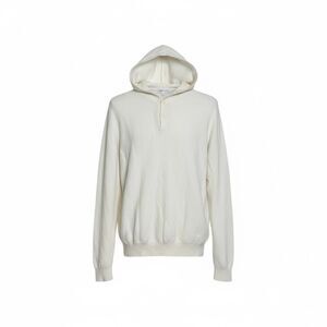 Peter Millar Hickory Cotton Wool Pique Knit Henley Hoodie Sweater Almond Size XL